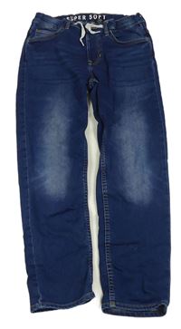 Tmavomodré teplákové jogger rifle H&M