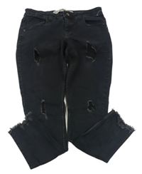 Černé skinny rifle s dírami Denim Co. 