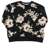 Černá květovaná mikina zn. Shein 