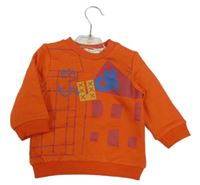 Nové - Oranžová mikina s potiskem 