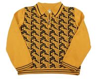 Okrovo-černý vzorovaný svetr s límečkem River Island