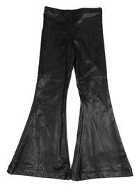 Černé koženkové flare legíny M&S