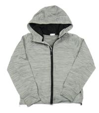 Šedá melírovaná propínací sportovní mikina s kapucí H&M