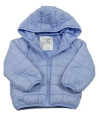 Modrá šusťáková prošívaná zimní bunda s kapucí Nutmeg