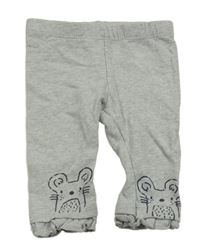 Šedé melírované tepláky s myškami Topolino