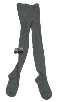 Šedé punčocháče s mašlí 