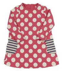 Růžové teplákové šaty s puntíky Mamas&Papas