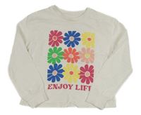 Bílé triko s kytičkami F&F