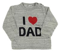 Šedý melírovaný svetr s nápisem H&M