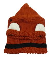 Rezavá pletená podšitá kukla 