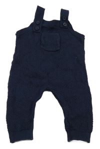 Tmavomodré vzorované úpletové laclové kalhoty F&F