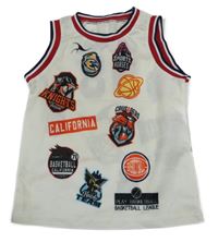 Smetanové sportovní tílko s potiskem 