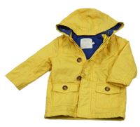 Žlutá šusťáková zateplená bunda s kapucí Miniclub
