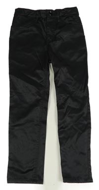 Černé skinny saténové kalhoty H&M