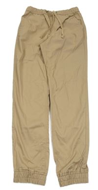 Béžové plátěné cuff kalhoty Kiabi