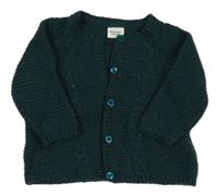 Tmavozelený třpytivý propínací svetr Tape Á Lóeil