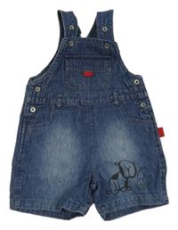 Tmavomodré laclové riflové kraťasy se zvířátky Tuptel