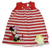 Nové - Červeno-bílé pruhované bavlněné šaty Mothercare