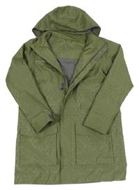 Khaki vzorovaná šusťáková funkční jarní parka s kapucí Crivit