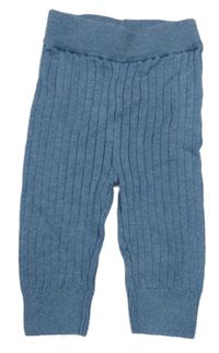 Modré pletené žebrované kalhoty Mothercare