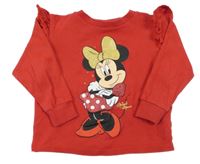 Červené triko s Minnií a volánky Disney