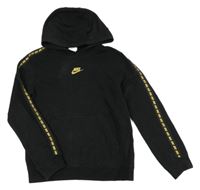 Černá mikina s logem a kapucí Nike