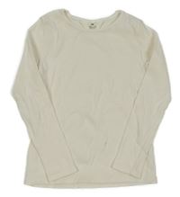 Smetanové žebrované triko H&M