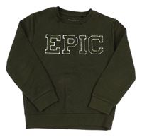 Tmavokhaki mikina s nápisem PRIMARK
