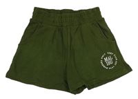 Khaki teplákové kraťasy s nápisy Candy Couture