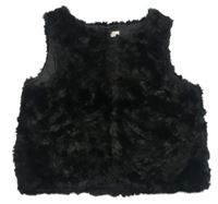 Černá kožešinová podšitá vesta H&M