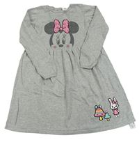 Šedé melírované pletené šaty s Minnie Disney