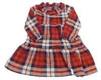 Červeno-bílo-tmavomodré kostkované šaty s volánkem zn. St. Bernard