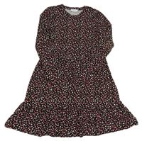 Černé šaty s kytičkami PRIMARK