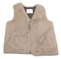 Světlerůžová kožešinová podšitá vesta ZARA