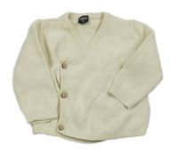 Smetanový zavinovací propínací svetr 