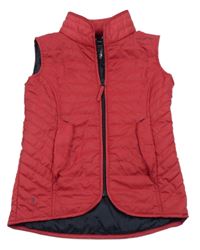 Červená prošívaná šusťáková funkční jezdecká zateplená vesta FOuganza