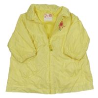 Žluto-bílý kostkovaný šusťákový jarní kabát s chobotnicí a límečkem DP...am