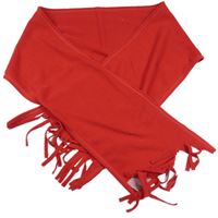 Nové - červená fleecová šála s třásněmi 