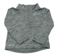 Šedé melírované funkční sportovní mikinotriko s logem Nike