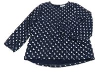 Tmavomodrá žoržetová tunika s labutěmi Topolino