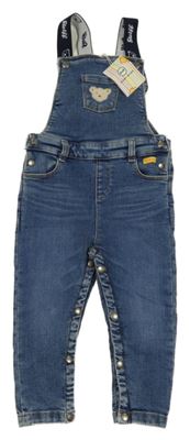 Nové - modré teplákové riflové laclové kalhoty s medvídkem Steiff