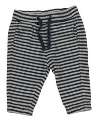 Tmavomodro-šedé pruhované tepláky Topomini