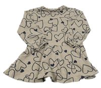 Kávové melírované teplákové šaty se srdíčky zn- mayoral