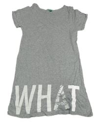 Šedé melírované šaty s nápisem Benetton