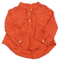 Červená puntíkatá tunika s volánky TisSAiA