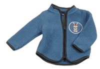 Modrá huňatá bunda se zajíčkem lupilu