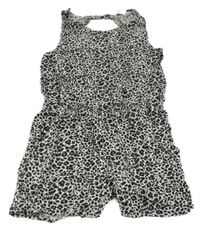 Bílo-černo-šedý vzorovaný letní overal H&M