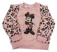 Světlerůžovo-vzorovaná mikina s Minnie 
