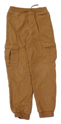 Hnědé cargo cuff teplákové rifle H&M