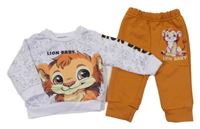 2Set - Bílá mikina se lvíčkem + cihlové tepláky